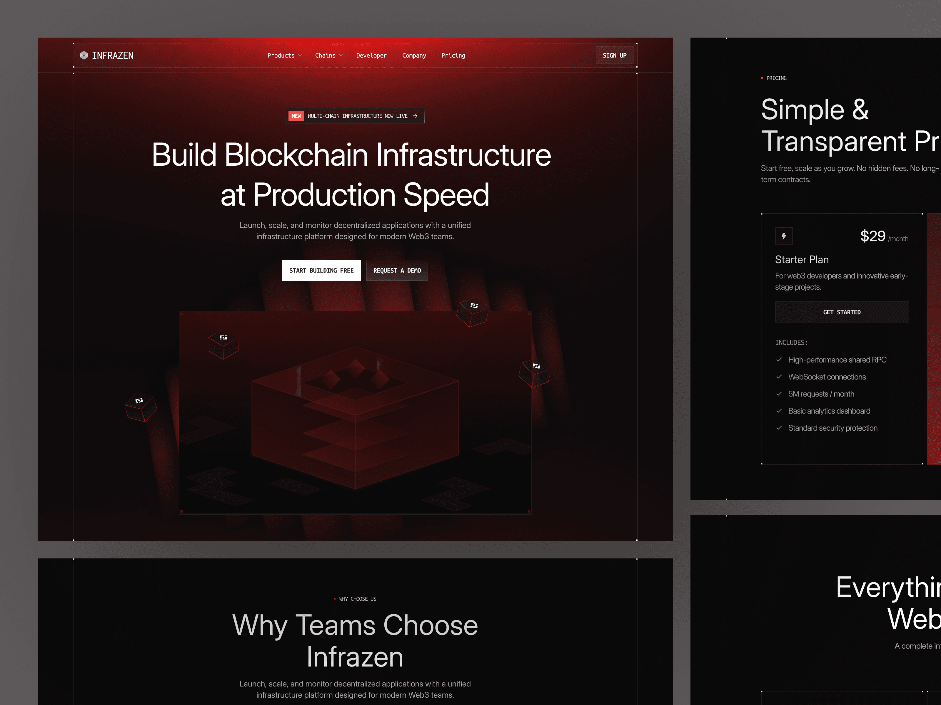 Infrazen web3 landing page main preview